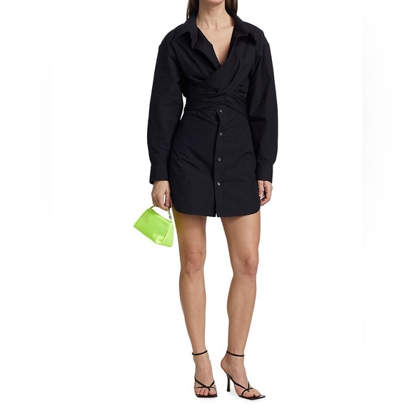 EUC ALEXANDER WANG Women's Cross-Front Shirt Dress $395 4 - Picture 9 of 11